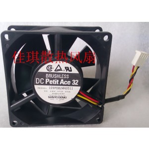 Sanyo 109P0824H2011 24V 0.09A 3wires Cooling Fan